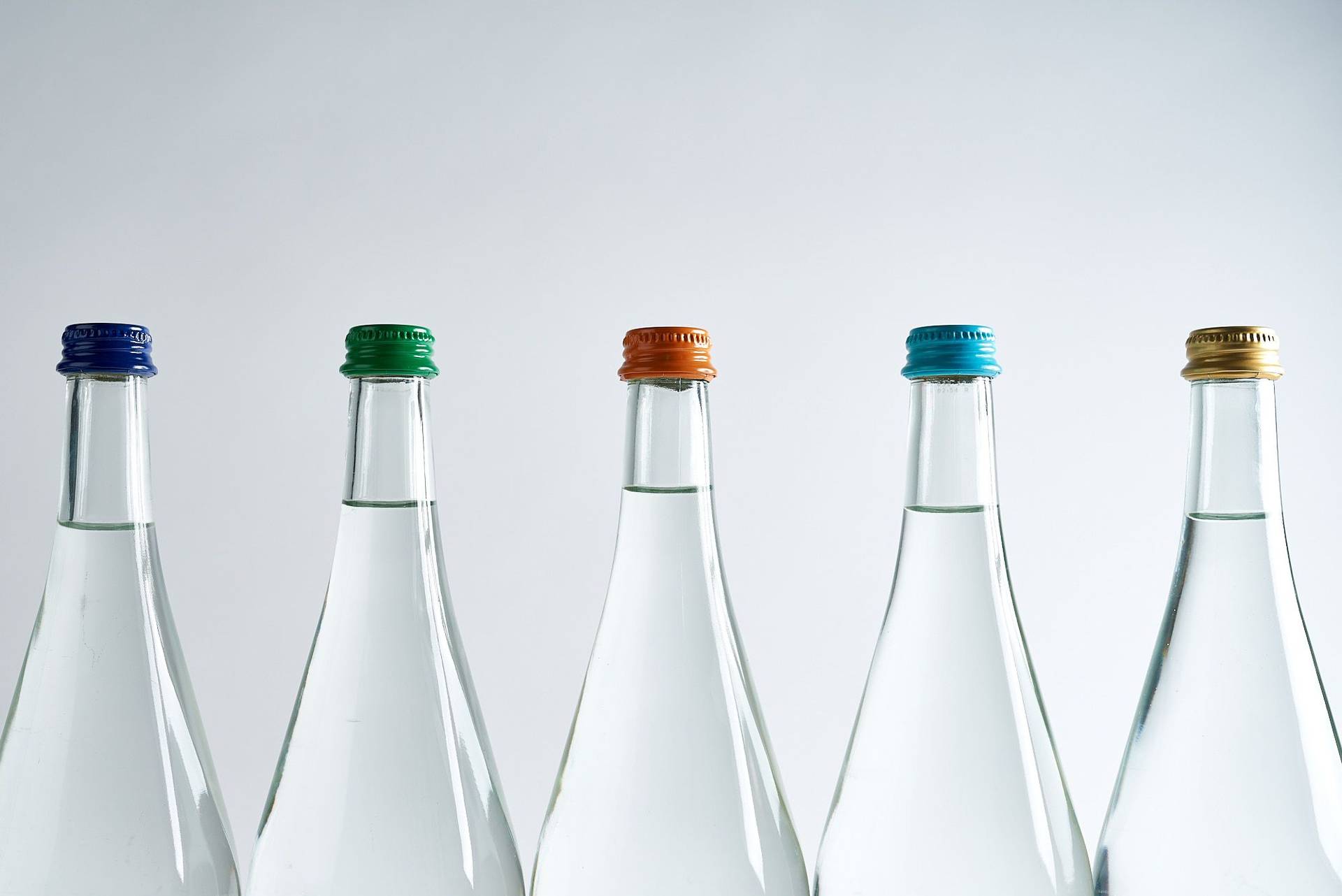 mineral-water mineral water bottles on white background