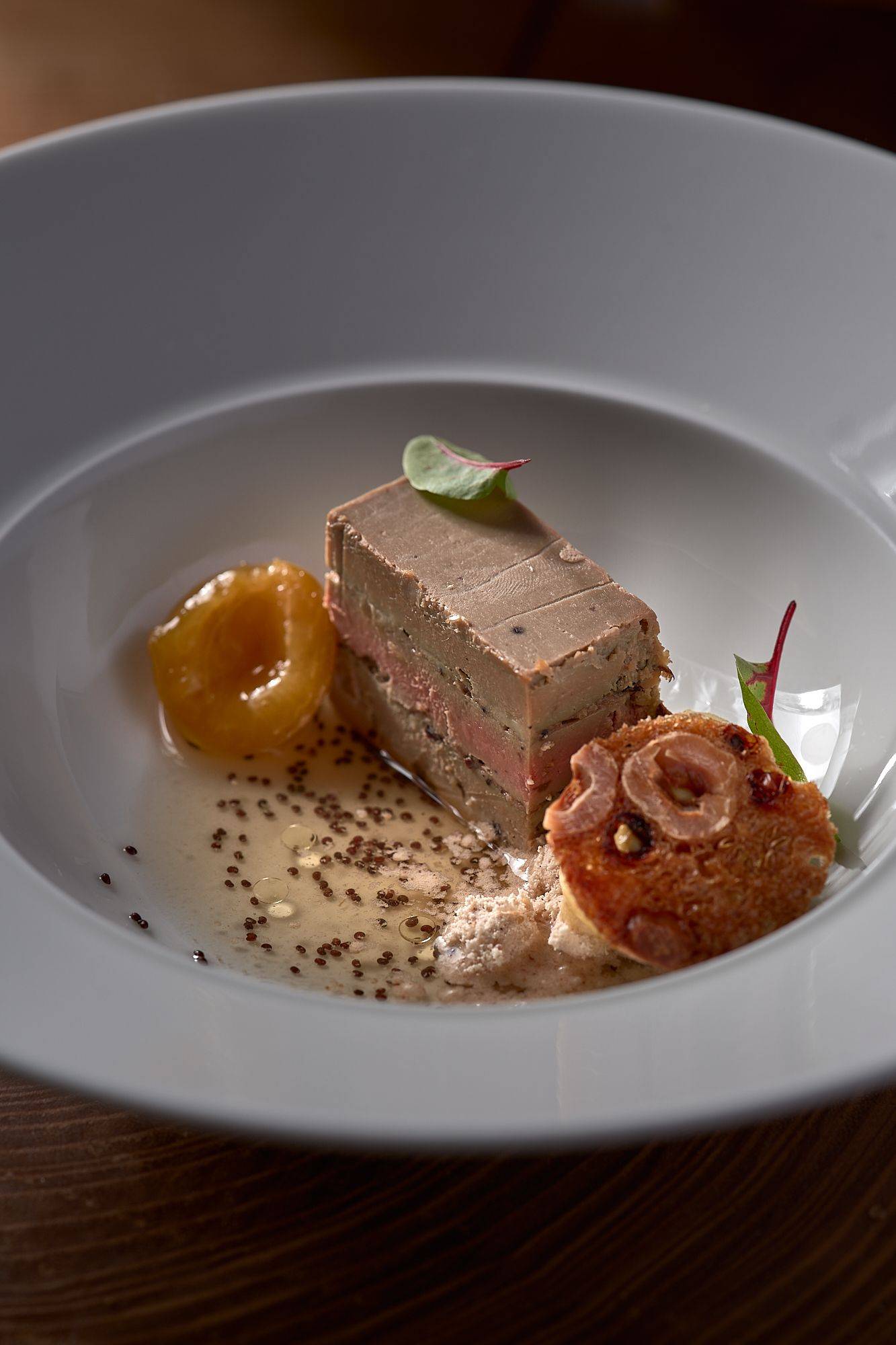 goose-liver-yellow-plums-hazelnut-and-poppyseed-by-chef-paul-decker goose liver yellow plums hazelnut and poppyseed by chef paul decker