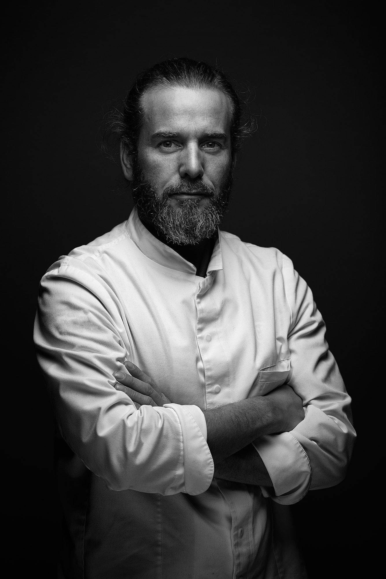 chef portrait in black and white