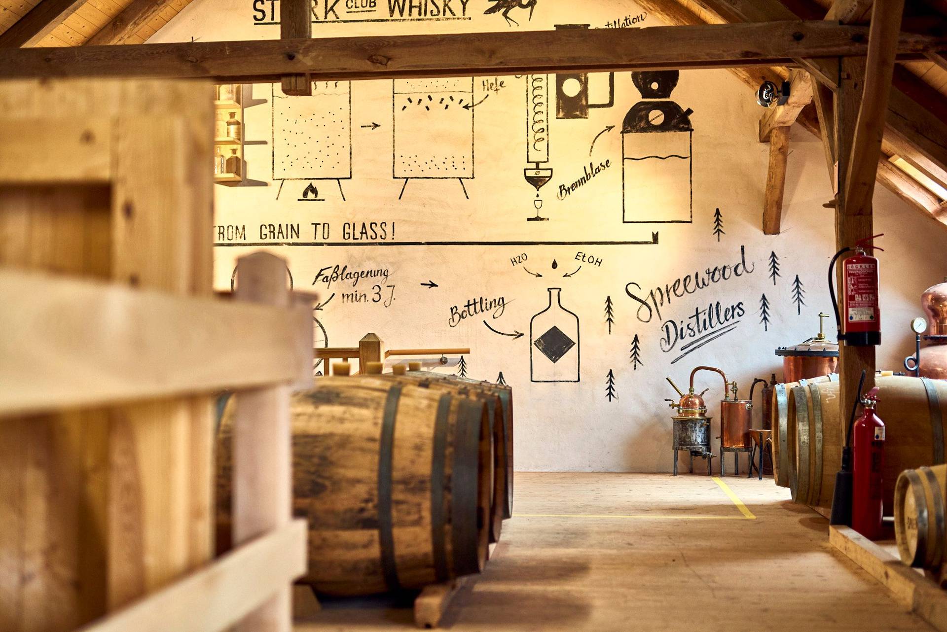 whiskey-maturing-at-the-spreewood-distillers-of-stork-club whiskey maturing at the spreewood distillers of stork club in schlepzig in schlepzig