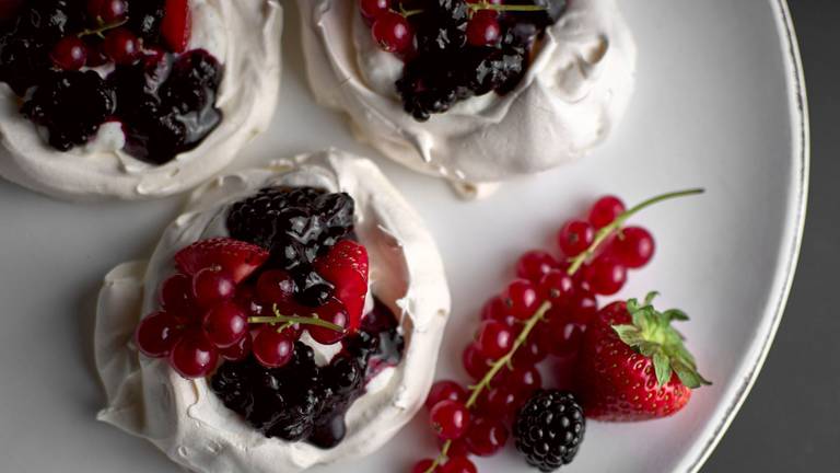 Pavlova with Berries & Salted Cream