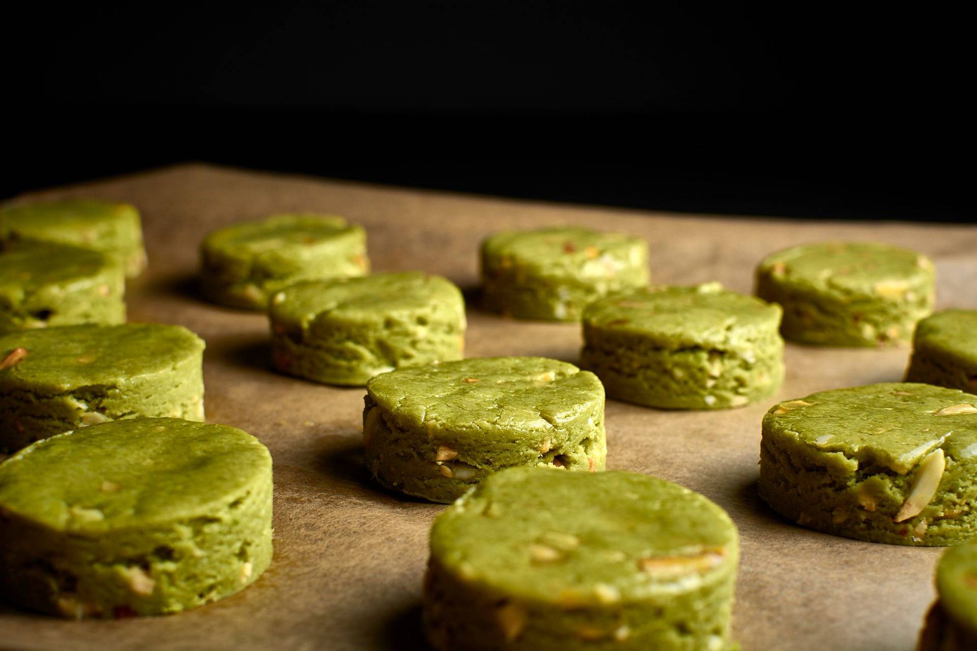 making-green-matcha-scones making green matcha scones on black background