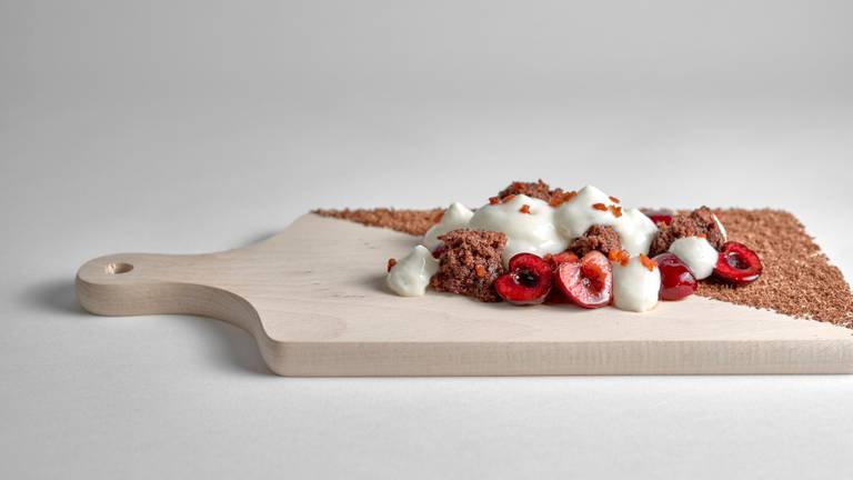 Ayran Black Forest Cake with Cherries & Bacon