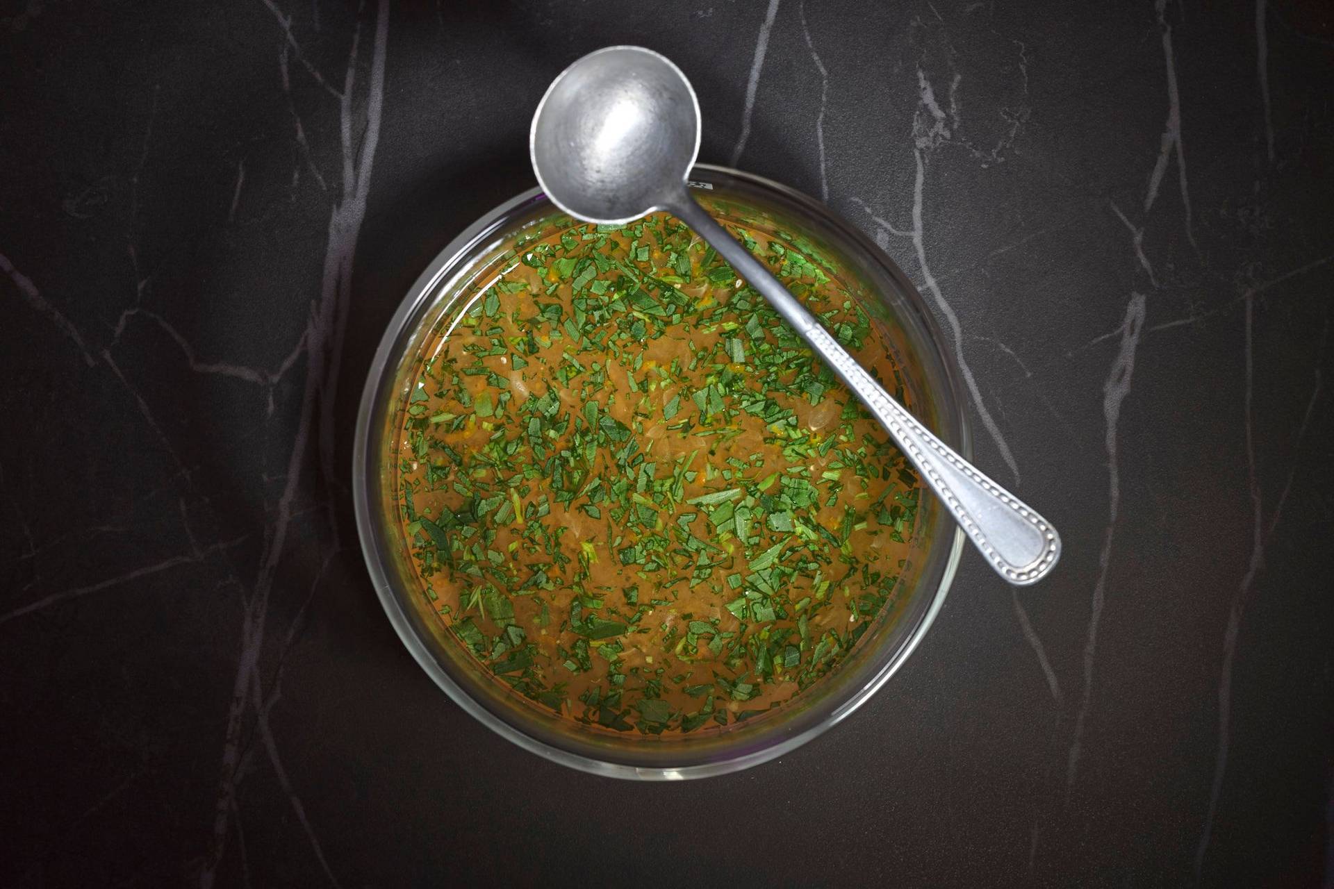 vietnamese-summer-rolls-sauce vietnamese summer rolls sauce in a glass bowl on a gray marbled sapienstone top