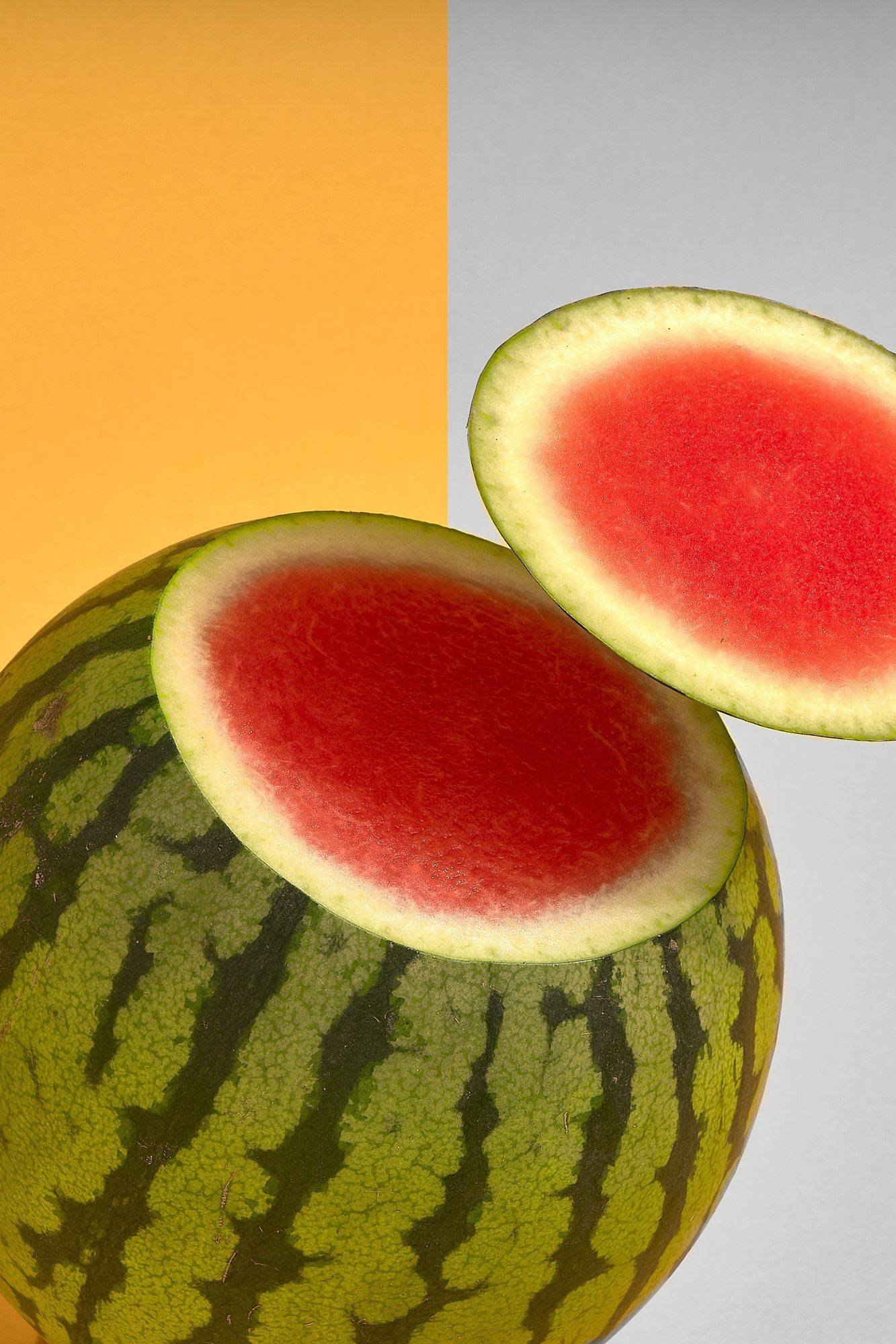 watermelon watermelon on yellow background