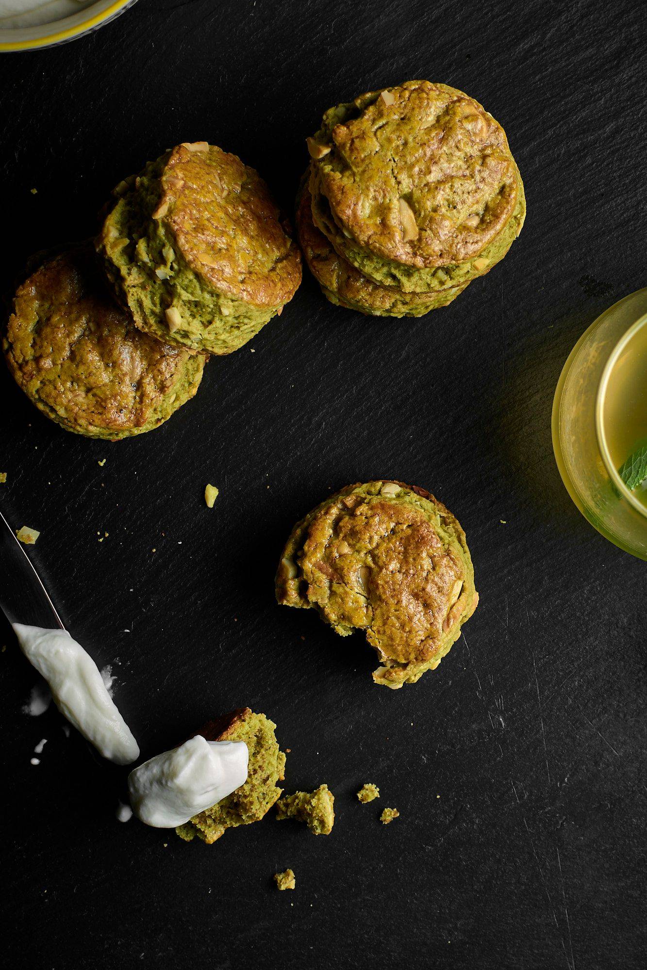 green-matcha-scones-for-teatime green matcha scones for teatime on black background