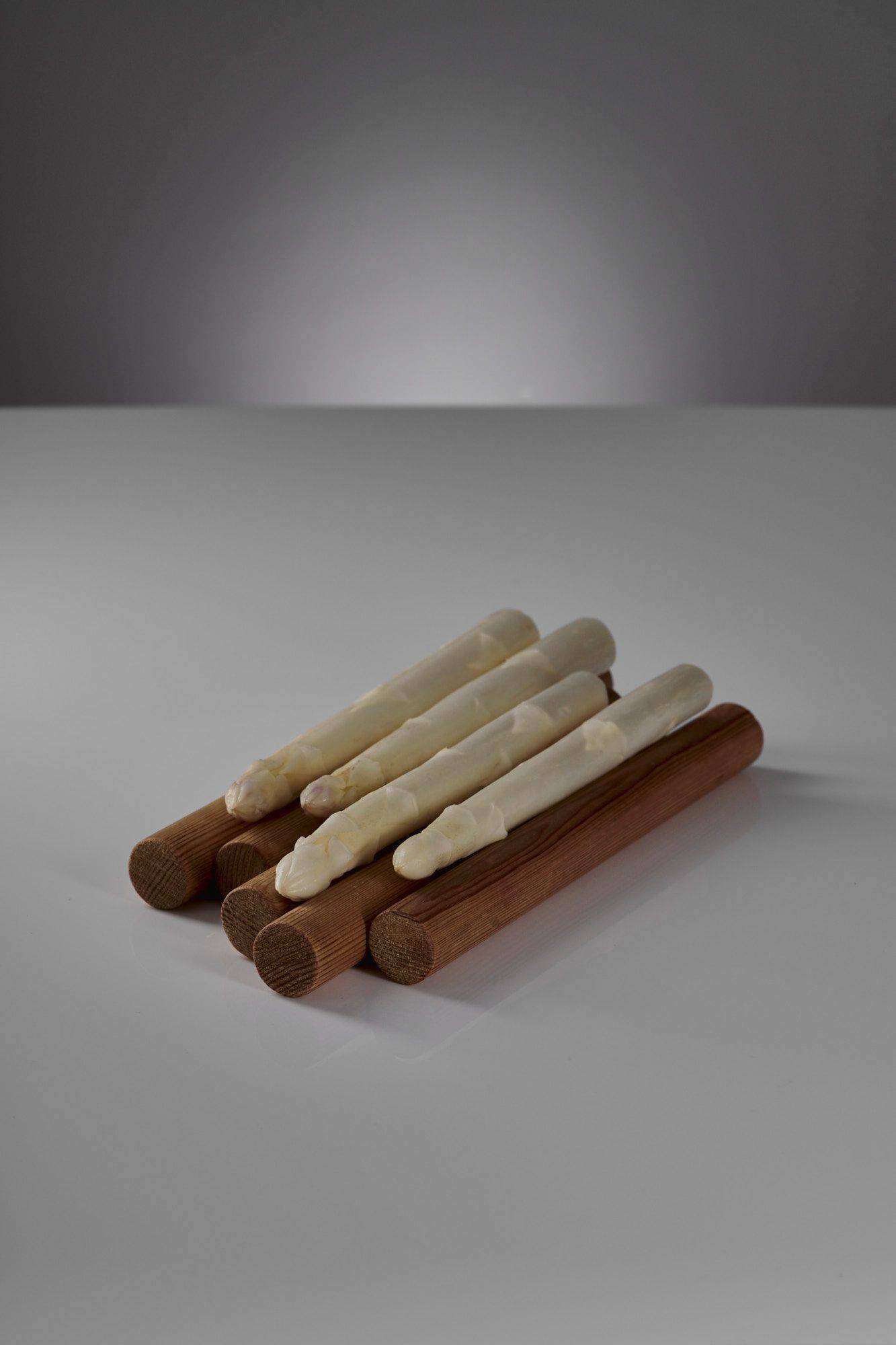 white-asparagus white asparagus on gray background